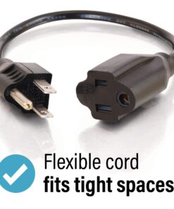 C2G 03137 18 AWG Short Extension Cord, Power Cord, 1 Foot (0.30 Meters), Black 14 71uFOYIHtuL