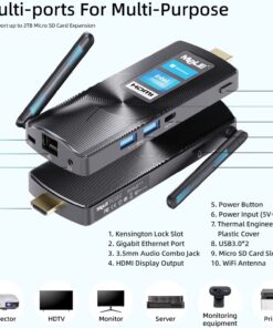 MeLE PCG02 Mini PC Stick Fanless Windows 11 Home N4000 4GB 128GB, Mini Computer Stick HDMI 4K 2.4G/5G Wi-Fi 5 BT4.2 Gigabit Ethernet Micro PC N4000-4GB-128GB-Win11 Home 15 71uGaAJUlL