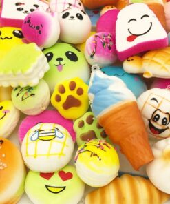 Alternative view of Huastyle 20pcs Squishies Toys Random Jumbo Medium Mini Slow Rising Kawaii Squishy Cake/Panda/Bread/Buns Phone Straps for Kids Stocking Stuffers Treasure Box Prizes Classroom