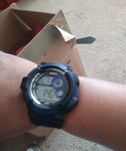 Aposon Mens Digital Sports Watch, Military Army Electronic Watches Running 50M 5 ATM Waterproof Sports LED 7 Colour Wristwatch Water Resistant with Stopwatch blue 35 71uH7t9LbbL