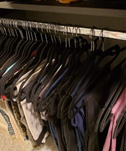 Zober Velvet Hangers 50 Pack - Heavy Duty Black Hangers for Coats, Pants & Dress Clothes - Non Slip Clothes Hanger Set - Space Saving Felt Hangers for Clothing 33 71uH9hqlYL