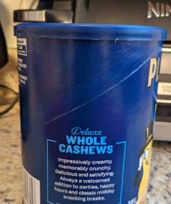 PLANTERS Deluxe Salted Whole Cashews, Party Snacks, Plant-Based Protein 18.25oz (1 Cannister) 1.14 Pound (Pack of 1) 35 71uHMbv WL