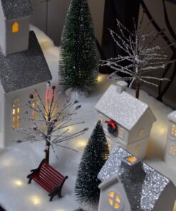 Department 56 Village Cross Product Accessories Wrought Iron Park Bench Figurine, 2.25 Inch, Red 17 71uHODI0sgL