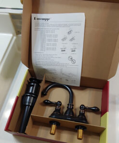 Derengge F-4501-NB 2 Handle Oil Rubbed Bronze Bathroom Sink Faucet with Pop up Drain,cUPC NSF AB1953 32 71uHrprUGYL