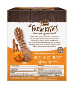 Merrick Fresh Kisses Oral Care Dental Dog Treats for Large Dogs Over 50 lbs Large Dog (50+ Pound) NEW! Pumpkin + Cinnamon 14 Count (Pack of 1) 13 71uIboZqmmL