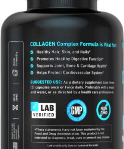 Vital Vitamins Multi Collagen Complex - Type I, II, III, V, X, Grass Fed, Non-GMO, 150 Capsules 150 Count (Pack of 1) 23 71uIhD2nLHL