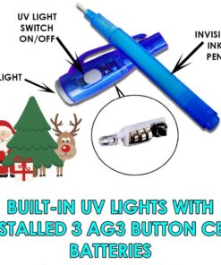 32 Pack Valentines Invisible Ink Pen with UV Black Light Secret Spy Pens Magic Disappearing Ink Markers School Supplies Kids Party Favors Valentines Gift for Boys Girls Classroom Exchange (2 Style) 32 Pack 14 71uJH730K4L