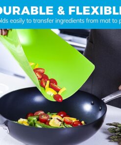 Alternative view of Extra Thick Flexible Plastic Cutting Board Mats with Food Icons & EZ-Grip Waffle Back, (Set of 6) Dishwasher Safe Vibrant