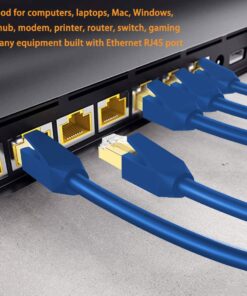 GLANICS CAT 8 Ethernet Cable, 5ft High Speed Internet Cable with RJ45 Connector for Network Switches, Routers, Gaming, Modems, Network Adapters, PS5, PS4, PC, Laptop, Desktop (Blue) Blue 12 71uJbl 93gL