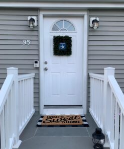 Home Boxwood Wreath-16.5-Inch Square UV Resistant Artificial Spring, Summer, Fall or Winter Outdoor/Indoor Wreaths for Front Door by Pure Garden, 16.5x3, Green 35 71uMEC4aTQL