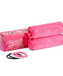 Miracle Face Erase 2 Pack Makeup Remover Face Cloths, Chemical-free, Microfiber, 6 Hair Ties (2 Count, Pink) 2 Count 20 71uMfI0PBjL
