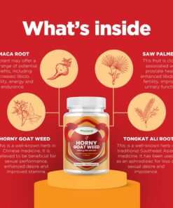 Pure Horny Goat Weed Extract with Maca Powder – Immune Support – Helps Increase Drive and Stamina – Booster for Men and Women Tongkat Ali Plus L-Arginine Increases Energy – 60 Capsules 19 71uMr1se2mL