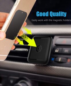 Alternative view of WixGear Mount Metal Plate with Adhesive for Magnetic Cradle-Less Mount - X4 Pack 2 Rectangle and 2 Round (Compatible with Magnetic mounts) (Black) Black