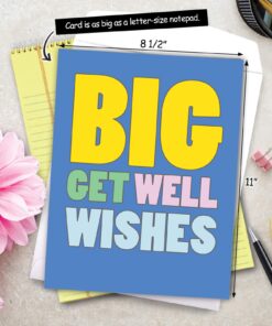 NobleWorks - Jumbo Get Well Card Funny (8.5 x 11 Inch) - Group Humor Greeting Card, Feel Better Soon - Big Get Well Wishes J2721GWG 10 71uNZvzJ0FL