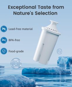 AQUA CREST Replacement for Brita® Water Filter, Pitchers and Dispensers, Classic OB03, Mavea® 107007, and More, NSF Certified Pitcher Water Filter, 1 Year Filter Supply, 6 Count 6 Count (Pack of 1) 33 71uNmSBYC4L