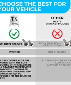 Rear Bumper License Plate Bracket for BMW 2000-2023, Plate Holder Set w 6 Screw Bolts & Wrench Kit, License Tag Mounting Kit, Quality Plate Holders 1 24 71uOz4jI7L