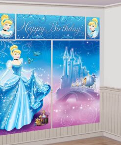 Amscan Disney's Cinderella Scene Setters, Blue, 59" x 65" 9 71uRFf9MmL