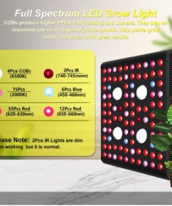 AGLEX 420W COB LED Grow Light, Full Spectrum Plant Grow Lamp with Daisy Chain Veg and Bloom Switch for Hydroponic Greenhouse Indoor Plant Veg and Flower (C2000) C2000 35 71uRhz4jslL