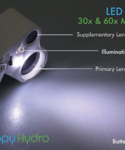 Happy Hydro - LED Loupe - 30x & 60x Magnifying Lens - Includes Batteries & Carrying Case 1 White 21 71uSXKsuECL