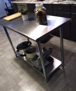 GRIDMANN Stainless Steel Work Table 48 x 24 Inches, NSF Commercial Kitchen Prep Table with Under Shelf for Restaurant and Home 48 in Long x 24 in Deep 37 71uSZvp6 7L