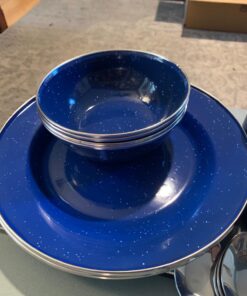 Stansport 24-Piece Enamel Camping Tableware Set Blue 47 71uTC0NiKlL