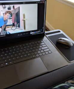 LapGear Home Office Pro Lap Desk with Wrist Rest, Mouse Pad, and Phone Holder - Black Carbon - Fits Up to 15.6 Inch Laptops - Style No. 91498 Retail Packaging 32 71uTdD1rqxL