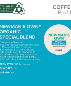 Newman's Own Special Blend Coffee, Medium Roast Coffee K-Cup Portion Pack for Keurig K-Cup Brewers (Pack of 80, net wt. 32.1 oz.) 80 Count (Pack of 1) 15 71uTe0kDjTL
