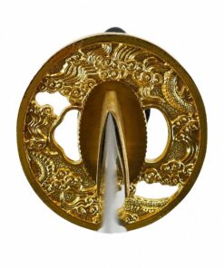 Makoto Hand Forged Sharp Samurai Sword - Crystal Golden Dragon on Saya 14 71uU02ue3eL