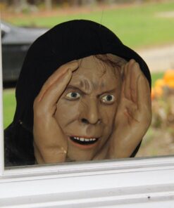 Scary Peeper Freak Halloween Decoration Peeping Tom, Indoor and Outdoor Window Hanging Mask for Spooky House Party Scares, Tricks, and Laughs, Novelty Décor 35 71uUHiV8FLL