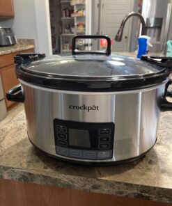 Crock-Pot 7 Quart Portable Programmable Slow Cooker with Timer and Locking Lid, Stainless Steel 64 71uUmAmrHHL