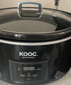 KOOC 8.5-Quart Programmable Slow Cooker, Larger than 8 Quart, More Practical than 10 Quart, with Digital Countdown Timer, Free Liners Included for Easy Clean-up, Upgraded Ceramic pot, Adjustable Temp, Nutrient Loss Reduction, Black, Oval… 8.5 Quart 21 71uVGDnezPL