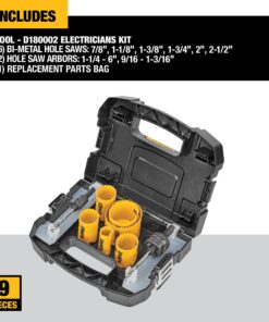 DEWALT Hole Saw Kit, Standard Electrician's Set, Bi-Metal (D180002) , Yellow 11 71uVyIxV7iL