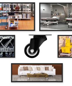 Swivel Caster Wheels Rubber Base with Top Plate & Bearing Heavy Duty with Pack of 4 Black by Online Best Service (1.5" NO Brake) 1.5 Inch No Brake 13 71uWyhKwDcS