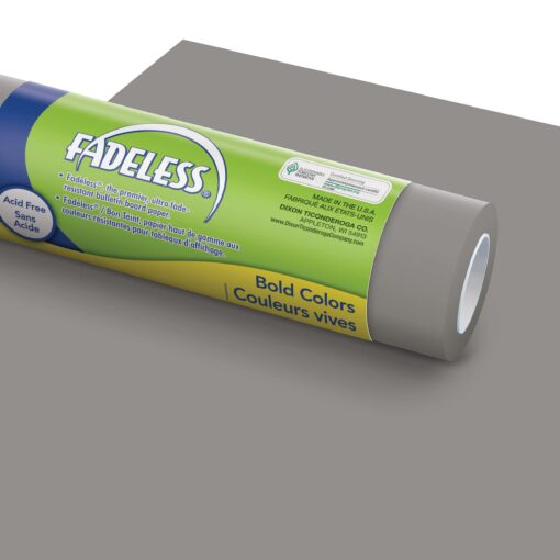 Fadeless Bulletin Board Paper, Fade-Resistant Paper for Classroom Decor, 48” x 12’, Pewter, 1 Roll