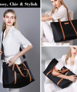 Tote Bag for Women, Bags for Women Teacher Work 15.6 Laptop Bags Beach Handbag Black 26 71uZf7jztL
