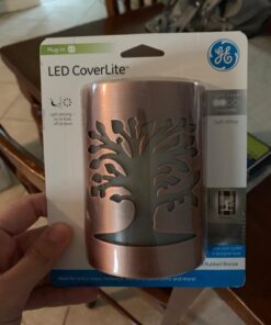 GE CoverLite LED Night Light, Decorative, Plug-In, Smart Dusk-to-Dawn Sensor, Home Décor, Ideal for Bedroom, Bathroom, Kitchen, Hallway, 1 Pack, 29846, Oil Rubbed Bronze | Tree of Life Oil Rubbed Bronze - Tree of Life 31 71ua2wwwM2L