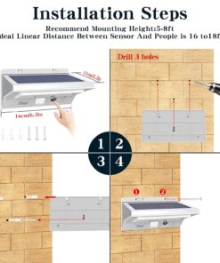 iThird Solar Lights Outdoor Motion Sensor, LED Solar Powered Outdoor Lights Stainless Steel Solar Security Lights for Yard Patio Garage Porch Waterproof 3 Modes Flood Light Super Bright(Daylight) Daylight 29 71uaQYnfO8S