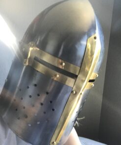 Deco 79 Metal Medieval Knight Crusader Helmet, 9" x 9" x 13", Silver 9" x 9" x 13" 32 71uafQTT OL