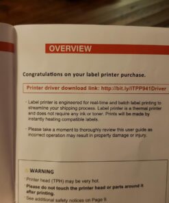 MUNBYN P941 4x6 Thermal Shipping Label Printer, USB, Monochrome, Compatible with Windows, macOS, ChromeOS 21 71uao 9shwL