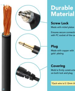 Foto&Tech 3.5 mm to Male Flash PC Sync Cable, 14 Inch Coiled Cord with Screw Lock, Compatible with Nikon Canon and Most DSLR Cameras PocketWizard Plus III Plus II Mini Phone PC1 (1 Piece) 1 PC 7 71ubFn ZHpL