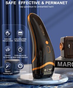 Laser Hair Removal, IPL Hair Removal Permanent for Women and Men, Hair Removal Device 999999 Flashes at-Home for Facial Legs Arms Whole Body Treatment AMZ-Black 21 71ucDfd9mbL