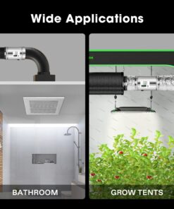 VIVOSUN 4 Inch Inline Duct Fan 100 CFM, HVAC Exhaust Ventilation Fan with Low Noise for Basements, Bathrooms, Kitchens and Attics, Silver 4'' 26 71uccavs5cL