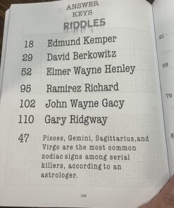 True Crime Activity Book for Adults: Over 100 Activities To Learn More About Infamous Serial Killers And Their Horrific Crimes - Trivia, Puzzles, Coloring Pages, Memes & More Paperback, Large Print 9 71ucdST5TqL