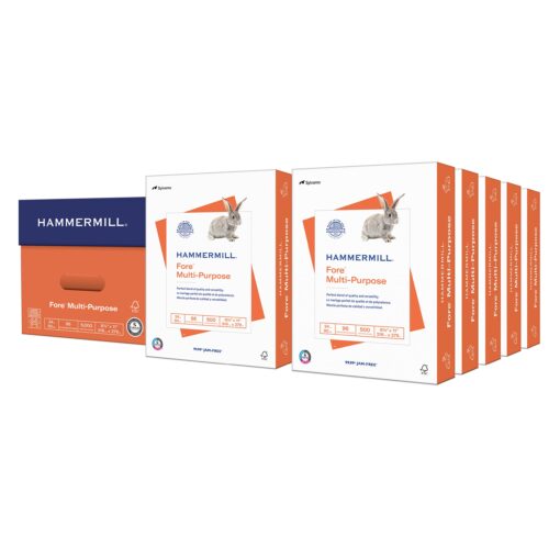 Hammermill Printer Paper, Fore Multipurpose 24 lb Copy Paper, 8.5 x 11 - 10 Ream (5,000 Sheets) - 96 Bright, Made in the USA, 103283C 10 Ream | 5000 Sheets Letter (8.5x11)