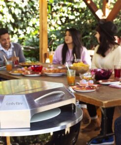 Onlyfire Stainless Steel Pizza Oven Kit for 22 Inch Charcoal Kettle Grilll - Outdoor Grill Top Pizza Oven Kit, Pizza Maker Tool Set Including Pizza Chamber, Pizza Stone, Pizza Peel and Thermometer 29 71udD2dpR1L