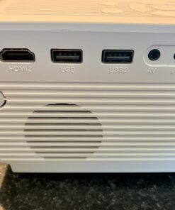 4K Support Projector with Wifi and Bluetooth, HOMPOW Mini Portable Projectors for Outdoor Home Movie, Compatible with Laptop, Smartphone, TV Stick, Xbox, PS5 white 41 71udNZb2FeL