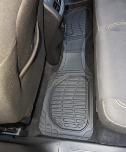 Motor Trend FlexTough Floor Mats for Cars, Black Deep Dish All-Weather Mats, Waterproof Trim-To Fit Automotive Floor Mats for Cars Trucks SUV, Universal Floor Liner Car Accessories Full Set 44 71udhedWo L