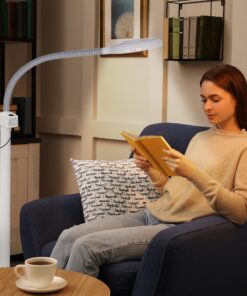 5X Magnifying Lamp LED Magnifier Light Glass Lens W/Adjustable Gooseneck, Floor Rolling Stand Facial Beauty Spa Salon Light Equipment Visual Aid 26 71ue4Tk39mL