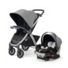 Chicco Bravo 3-in-1 Trio Travel System, Quick-Fold Stroller with KeyFit 30 Infant Car Seat and base | Camden/Black 50 71ueoZZjEjL