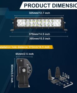 Alternative view of AUXTINGS 12 14 inch 72W Spot Flood LED Light Bar Driving Lights for Boat 4WD JK Wrangler SUV ATV Pickup Truck Boat Ford GMC,DC 12V 24V